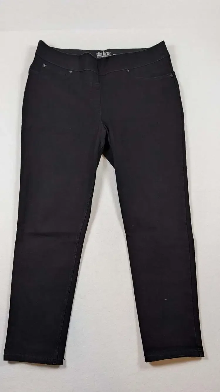 Slim Factor by Investments Plus 1X Ankle Black Jeans